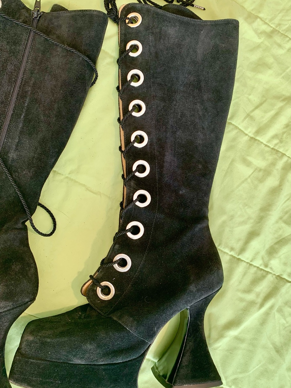 Fluevog Mega Munster SAMPLADELIC LACE-UP PLATFORM BOOTS - Picture 9 of 16